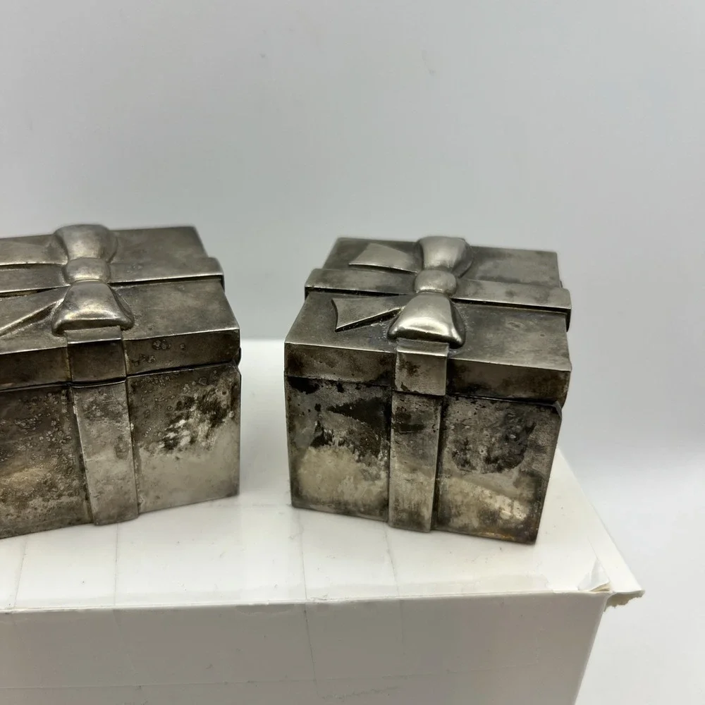 Vtg Pottery Barn Silver Plated Present Candle Holders Set - PARTS / REPAIR
